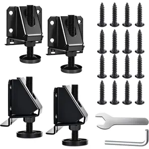Heavy Duty Leveling Feet, 4 Pack Adjustable Furniture Levelers with 1320LB Capacity, 2" Height Adjustment, No-Flip Installation, Hex Nut Design for Flawless Furniture Leveling
