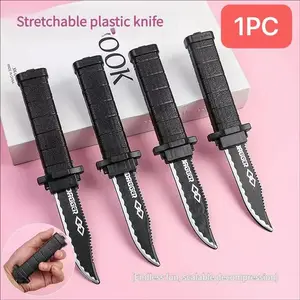 Plastic Expandable Design Dagger Prank Knife, Fake Knife Joke Toy, Adult Performance Prank Prop, Funny Gag Gift, Fun Party Accessory, Endless Fun