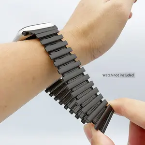 Elastic Stainless Steel Watch Band for Apple Watch Series 11/10/9/8/7/se/6/5/4, Metal Strap for Iwatch Ultra 49mm 46mm 45mm 44mm 42mm 41mm 40mm