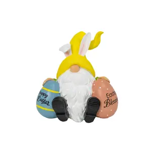 10.9 in. Resin Easter Egg Gnome