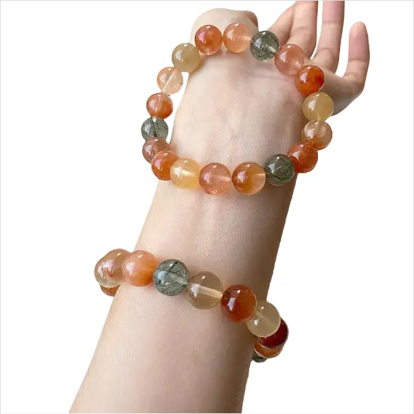 Rabbit Hair Crystal Bracelet 8~12mm Energy Healing Crystals Jewelry for Women DIY Bracelet From IG Crystal