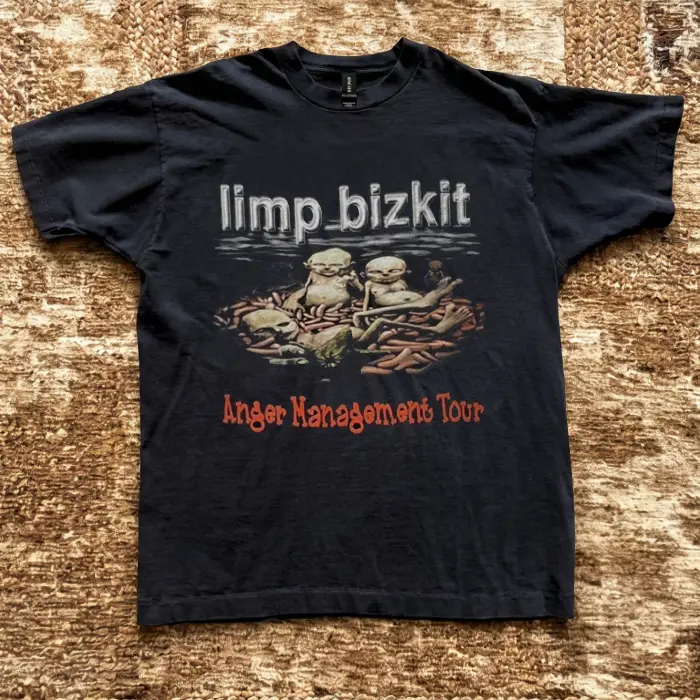 [ On Sale 55% ] Vintage Limp Bizkit Anger Management Tour Shirt, 90s Nu-Metal Band Graphic Tee, Retro Bootleg Concert Music T-Shirt, Unique Gift for Rock Fans
