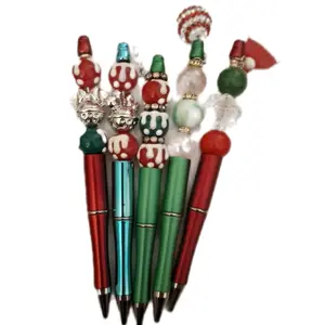 Beaded Pens Christmas Design - Assorted Colors with Decorative Beads and Decorative Elements ballpoint pen