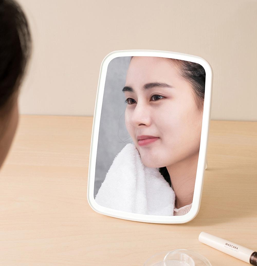 Jordan judy LED makeup mirror Monochrome/Tri Color Intelligent portable desktop led light rechargeable folding light mirror