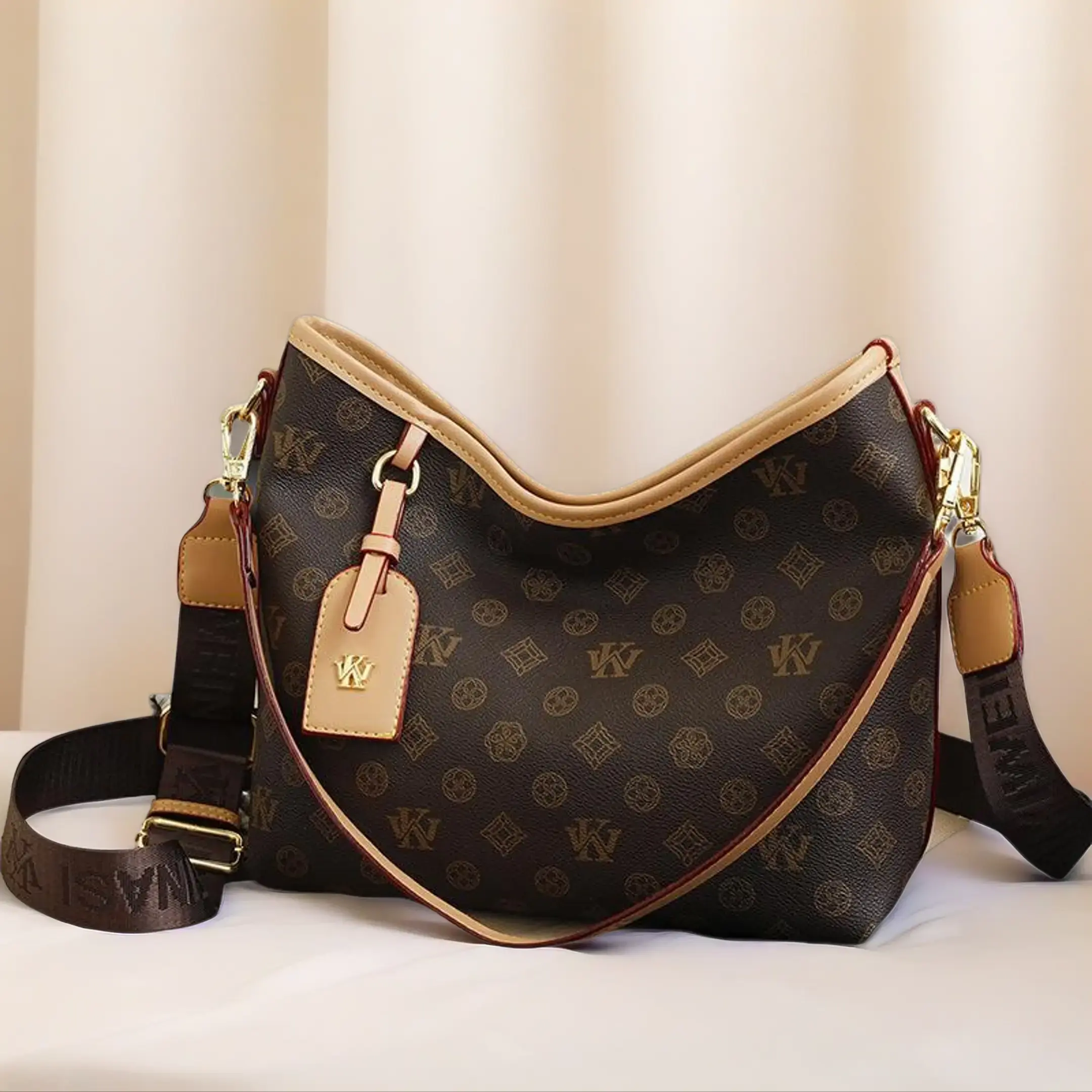 2026 New High Quality PU Leather Tote Bag Vintage Print Leather Crossbody Bag Women Large Capacity Vintage Print Crossbody Shoulder Bag for Commuter Fashionable & Durable Parisian boujee on a budget purse Adjustable Strap Women's Tote Bag