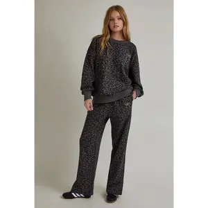 Leopard Lounge Set With Bow Detail