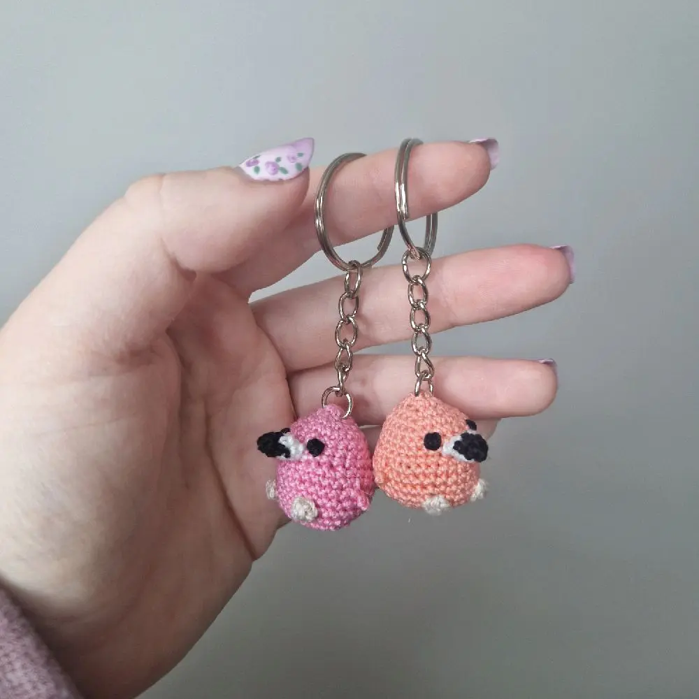 Flamingo keyring crochet amigurumi - microcrochet