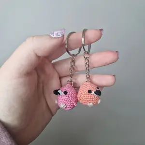 Flamingo keyring crochet amigurumi - microcrochet