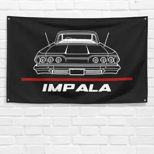 For Chevrolet Impala 1963 Car Enthusiast Flag Birthday Gift Banner Decor Decorative Light Peach