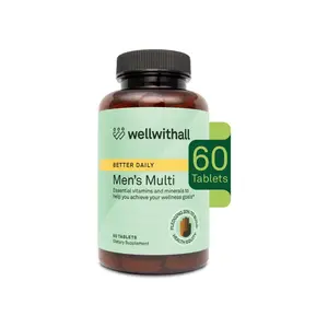 Multivitamin for Men with Zinc, Vitamin D, B12, K2 & Calcium | Supports Immunity, Heart Health, Muscle Building & Overall Wellness | Daily Supplement for Men | Allergen-Free | 60 Tablets