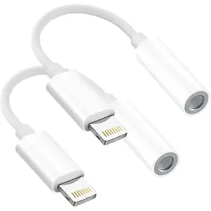 Headphone Adapters, 2 Pack 3.5 mm Headphone/Earphone Jack Audio Aux Adapter Dongle Compatible with  14 13 12 11 Pro XR XS Max X 8 7 6s Plus