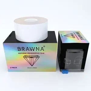 BRAWNA Plastic Wrap for Microblading, Lip Blush Tattoo,  Eyebrow Tint Henna - Lash Lift - 2 Pack - 2600 Ft [ 800M Total ] - Eyebrow Lamination - Disposable PMU eyebrow set