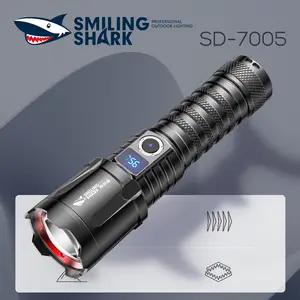 【SD-7005】Smilingshark multifunctional flashlight, mechanical telescopic zoom, five -gear adjustment lighting, LED power display, meet daily and outdoor needs