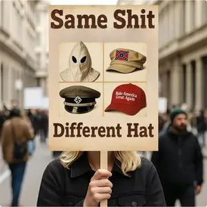 Anti Trump Hand Held Sign, Different Hats Protest Sign, No Kings In America, Democracy Political Activist Poster, Resist Fascism Rally Sign