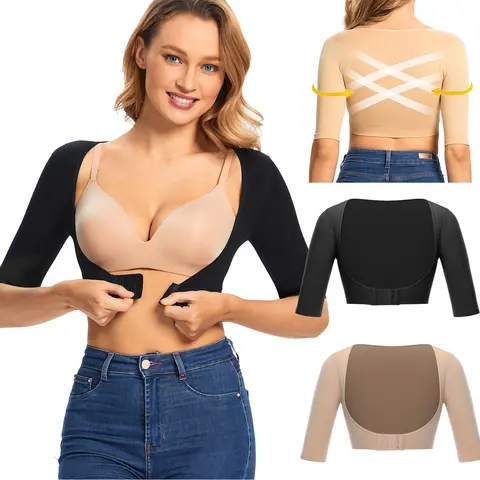 Arm Shaper for Women Arm Fajas Compression Sleeves Arm Front Closure Shapewear Bras Womenswear Tank Top