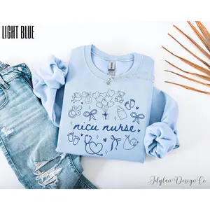 Nicu Nurse  Short Sleeved T-SHIRT or Sweatshirt  , Baby Mother Nurse T-Shirt , Mother Baby Registered Nurse Mom Baby T-Shirt Gift for Nicu Nurse Cotton Fabric