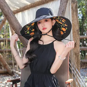 Women's Extra Large Brim Bucket Hat, Reversible Double-Side Fisherman Cap, summer UV Protection Sun Hat for Outdoor Travel a must-have for seaside vacations and travel