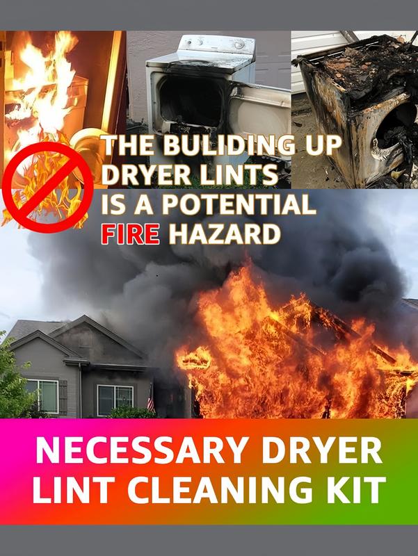 LMMAKE Dryer Vent Cleaner Kit with 31.5 Inch Blue Vacuum Hose Universal Connector for Easy Lint Removal & Fire Prevention