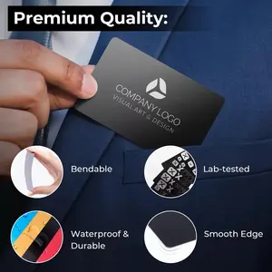 Customized Black Aluminum Business Card laser engraved for Entrepreneurs Businessmen retail stores barbers waterproof smooth edges personalized business cards professional business card
