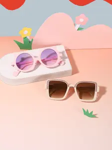 Sweet Square Cartoon Frame Glasses for Kids 4-8 Years, Casual Trendy Fashion Eyewear, Lightweight Durable, Perfect for Daily & Parties