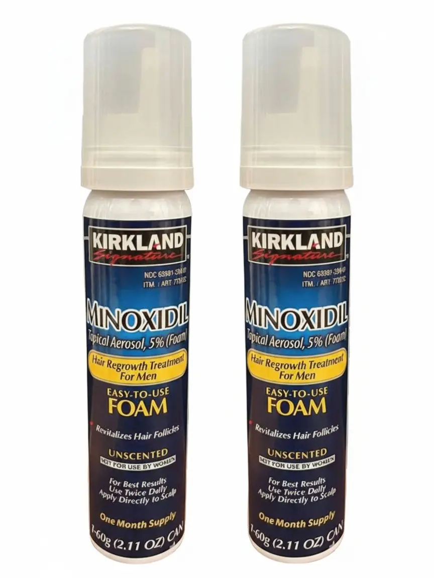 Kirkland Signature Hair Regrowth Foam 5% Minoxidil – Men’s 2 Month Treatment Pack