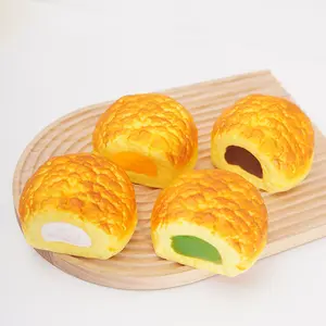 Stress-relief toy PU simulation slow-rebound bread squishy toy, simulated food toy with liquid filling fun