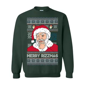 Merry Rizzmas Shirt | Ugly Christmas Sweater | Funny Christmas Sweater | Holiday Crewneck Sweater
