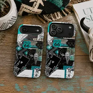 MagSafe Route 66 Tough Phone Case – Western Fashion Protective Cover for iPhone 11 12 13 14 15 16 17 Pro Max Plus Air, Gift for Her