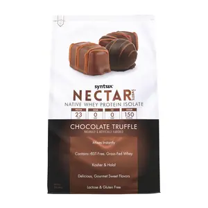 Syntrax Nutrition Nectar Sweets Native Whey Protein Isolate Powder Chocolate Truffle, 2 lbs. High-Quality RBST-Free Grass-Fed Whey Supplement