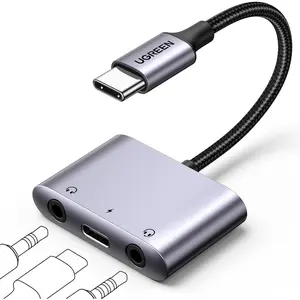 USB C to 3.5mm Audio Adapter 3 in 1 Charger and Headphone Splitter USB C to Aux Dual Headphone Jack with PD 60W  Charge  for  17/16 Pro Max, Galaxy S25/24 Ultra, Pixel 10, iPad