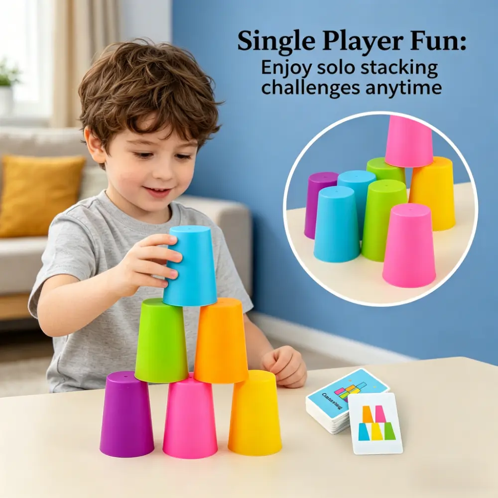 1set Plastic Ultimate Speed Stacking Cup Game - Compact Educational Toy for Boys and Girls Ages 3+, Fine Motor Skills Development, 3 Exciting Game Modes, Perfect Birthday Gift