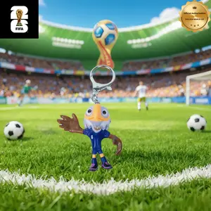 FIFA 2026 World Cup Clutch the Eagle Mascot Keychain - Official Soccer Fan Charm Durable PVC Fan Keyring