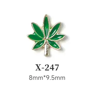 Nail Charm 3D Green Leaves 2 Pcs Bag - Elegant Design for Home Decor