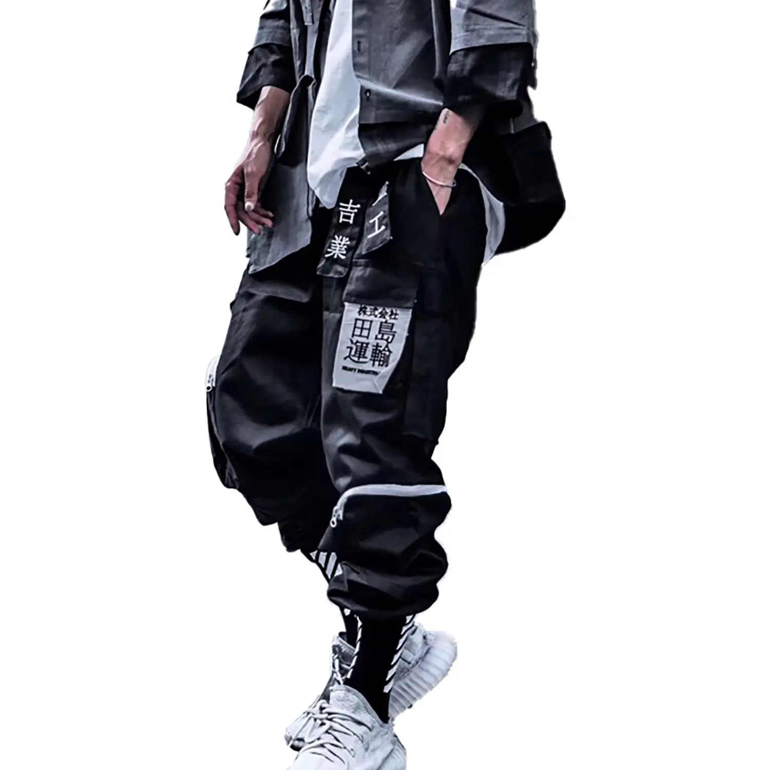 Niepce Japanese Streetwear Kanji Cargo Pants