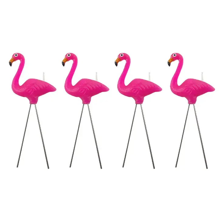 Flamingo Candles - Set of 4