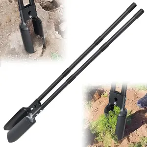 Hole Digger Tool, Heavy Duty  Hole Digger with 55 Inch Handle, Dual   for Soil Plugging, Digging, Cultivating, Weeding, Manual  Hole Digging Tool Garden Shovel