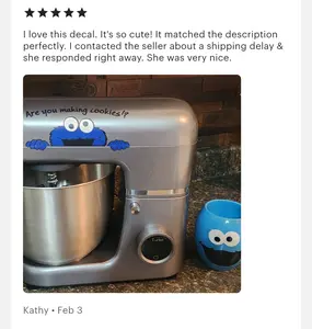 Kitchen aid mixer cookie monster peeker decal