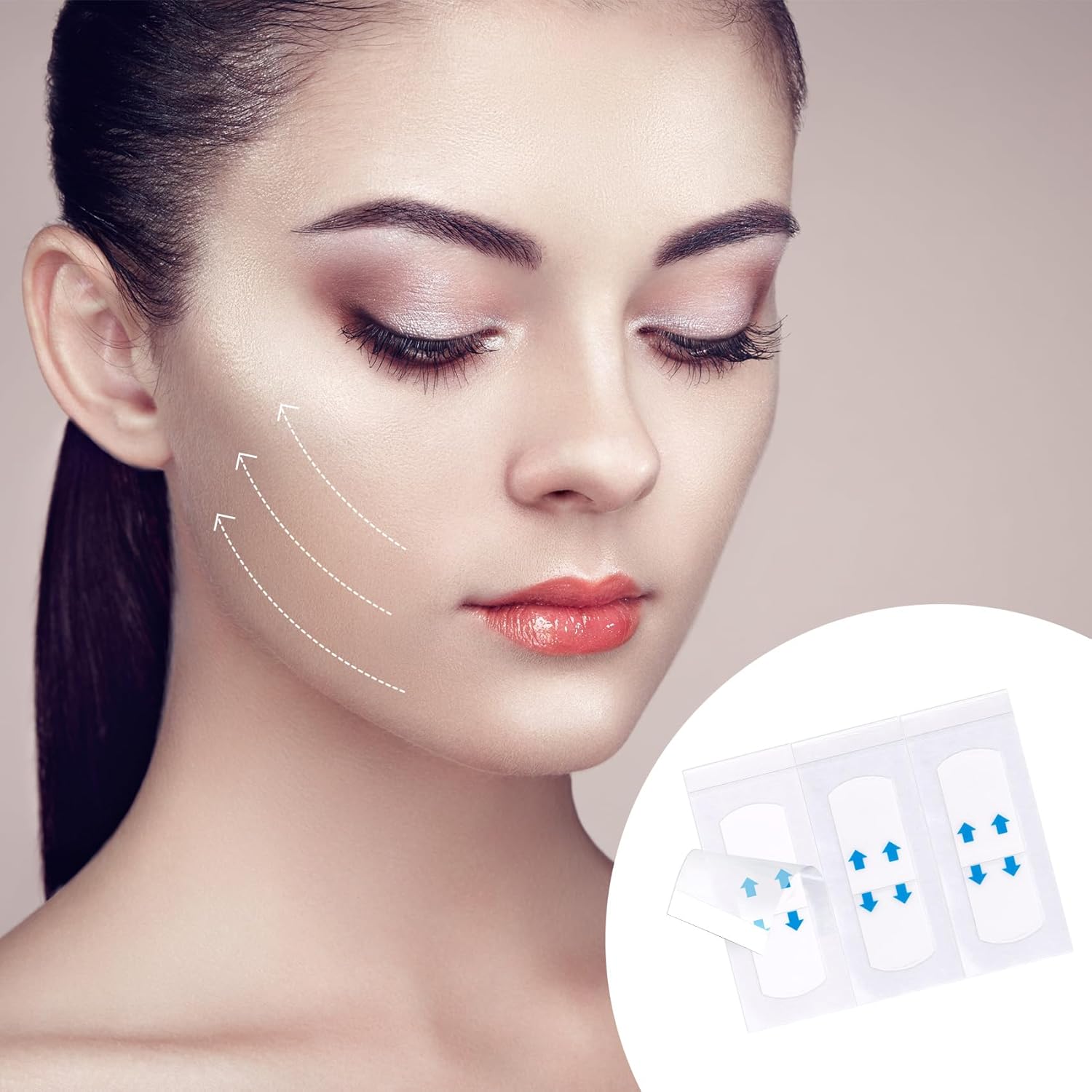 132PCS Invisible Face Improving Tape, Breathable Hypoallergenic Face Tape Improving, Waterproof Quick Sticker Face Tapes for Double Chin, Sagging Skin, Wrinkles