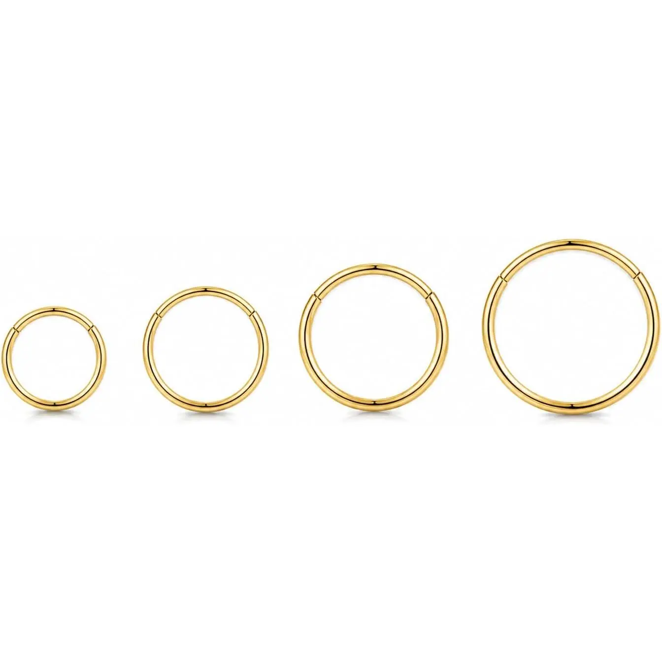 12PCS 316L Surgical Steel Hypoallergenic Piercing Jewelry Set - 18G Nose Hoop, 20G CZ Hinged Clicker/L-Shape/Corkscrew Nose Studs, 14K Gold Plated for Women