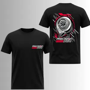 Precision Turbo Engine Graphic T-Shirt, 2 Sides, Boosted Racing Enthusiast Tee