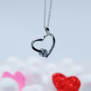 Floating Heart Pendant Necklace - Elegant, Simple Design for Everyday Wear, Gift for Her, Valentine's Day