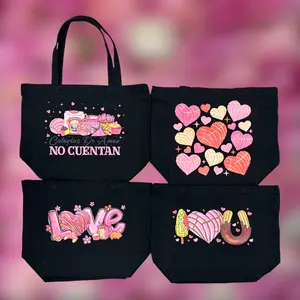 GB Cosmetic Tote Bag | Black Canvas Bag for Makeup and Essentials