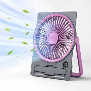 Portable Desktop Fan   Rechargeable Card FanLED Display ,100 Speeds Ultra+ 【Level 1 Natural Breeze】 -Quiet Brushless Motor, Emergency Power Bank Function, Small Personal Cooling Fan for Office, Travel, Home