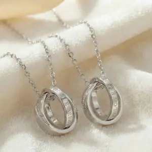 Stainless Steel Promise Ring Necklace for Couples Gift for Her Valentines Day Gift Elegant and Durable Jewelry