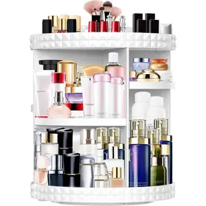 Makeup Organizer 360  Rotating 7 Adjustable Layers Large Capacity  Organizer Transparent Make Up Organizers and Storage