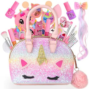 Dreamon Kids Make Up Pretend Play Sets for Girls, Washable and Safe Makeup Toys Kit,  Gift Set for Little Girls, #SummerVibes