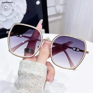 Women's 2026 Trendy Gradient Sunglasses - Unique Double-Ring Metal Frame, Oversized Shades, UV Protection Fashion Eyewear for Daily Street Style, Beach Vacations, Women's Sunglasses
