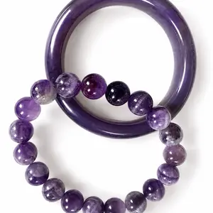 Natural Amethyst Bangle & Bracelet Set