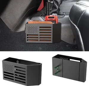 Upgrade Metal Gear Shift Center Console Organizer for Jeep Wrangler Accessories and Jeep Gladiator JL JLU 2024 2023 2022-2018 Rubicon Sahara 4xe Storage Box Tray,Flag Logo (Not for JK/JKU)
