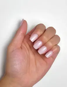 Barely Pink Soft Gel Nail Kit - 32 Press-On Nails in 16 Sizes for Everyday Wear, Ultra Glossy Finish, Beginner Friendly Application, Instant Salon Clean Look